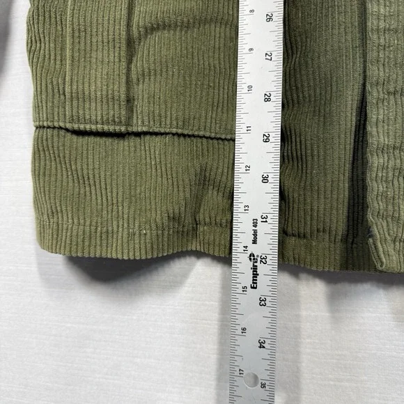 Vintage Sears Oakbrook Sportswear Corduroy Jacket Small Green Lined Flap Pockets